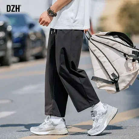 男士黑色直筒裤垂感高级感休闲裤男宽松裤子男款速干裤运动裤男裤商品大图