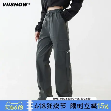 VIISHOW美式复古工装裤子男女2025新款显瘦束脚宽松直筒裤长裤子商品大图