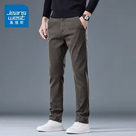 KZ真维斯宽松紧腰直筒莱赛尔休闲裤子男款春秋弹力2025新款长裤男商品大图