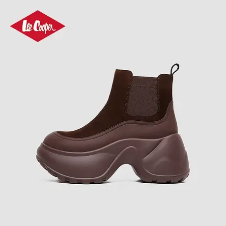 Lee Cooper2024新款厚底增高加绒时装靴休闲一脚蹬绒感时尚女靴商品大图
