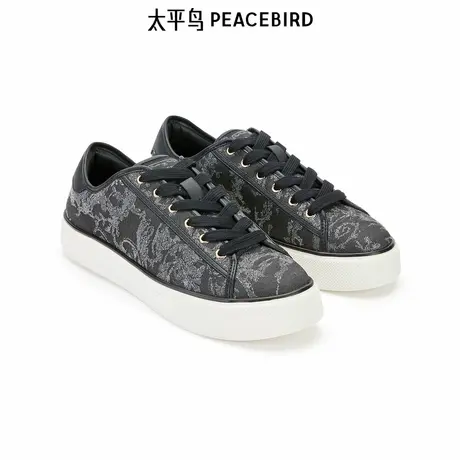 【商场同款】太平鸟男装 精致编织鞋带撞色字母休闲鞋 B1ZDE3288商品大图