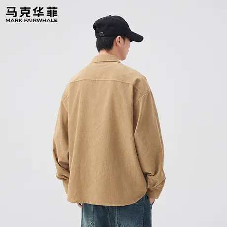 马克华菲灯芯绒长袖衬衫外套男秋季新款美式休闲翻领衬衣潮牌百搭图片