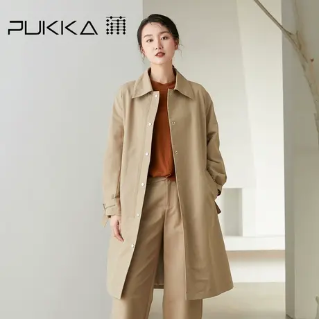蒲PUKKA 商场同款女装风衣冬装新款设计感中长款外套商品大图