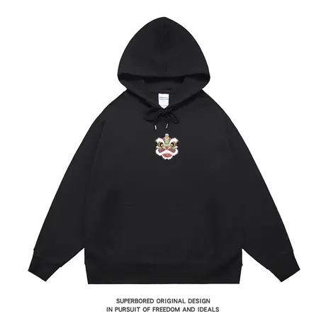 美式休闲字母复古潮牌连帽卫衣男秋冬款宽松套头情侣装上衣帽衫商品大图