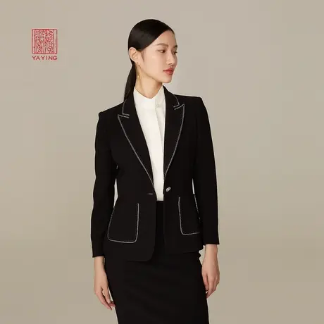 EP雅莹高端系列 正装三醋酸修身职业戗驳领西装外套商场同款1125B商品大图