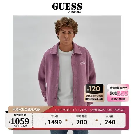 GUESSOriginals23年新款冬男士时尚经典纯色百搭夹克-M4RL21WFX80商品大图