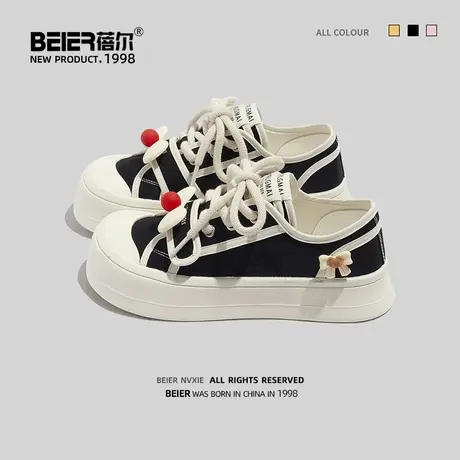 蓓尔 原创小众丑萌大头鞋夏季新款帆布鞋女2023配裙子爆款板鞋女商品大图