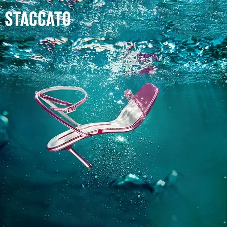 博主推荐思加图新款氧气仙女鞋一字带高跟凉鞋EBB36BL3C图片