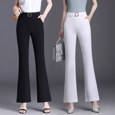 微喇裤女2025春秋新款裤子休闲裤高腰显瘦女裤中年妈妈喇叭裤西裤商品大图