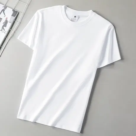 230g重磅纯棉t恤男士短袖2025新款夏季半袖液氨长绒棉圆领体恤衫图片