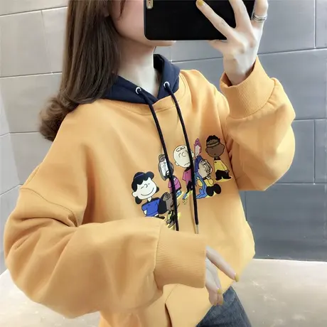 2023年流行卫衣女春秋薄款外套ins潮连帽宽松韩版港风春装上衣图片