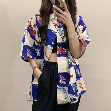 冷淡风衬衫女2020复古港味设计感小众轻熟心机洋气上衣公主风衬衣商品大图