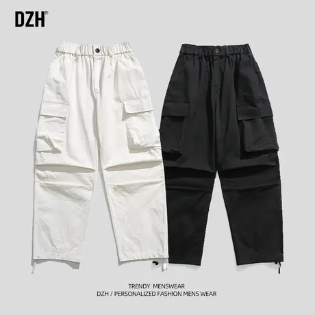青少年美式工装裤男宽松直筒春秋裤子休闲百搭2023新款机能伞兵裤商品大图