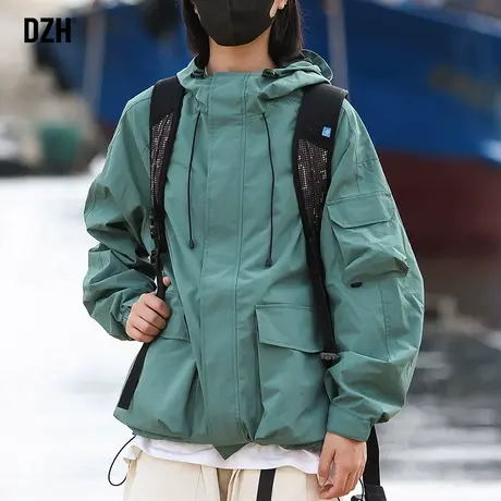 情侣连帽冲锋衣男士外套男款秋季风衣2024新款休闲夹克男秋装上衣商品大图