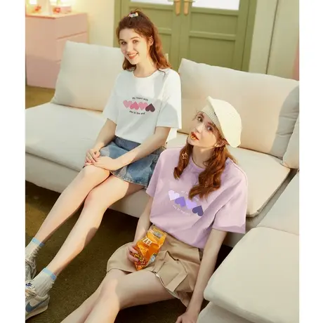唐狮短袖T恤女2024新款白色内搭打底衫女甜美洋气减龄上衣11.30商品大图