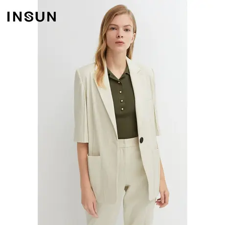 INSUN恩裳春季五分袖挺括西装外套图片