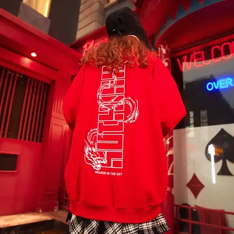 Nuthink国潮拜年春节喜庆衣服龙年本命年圆领卫衣男春季加绒上衣商品大图