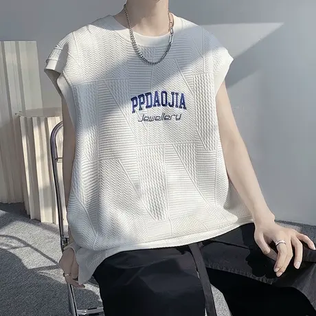 无袖背心男夏季潮流篮球居家外穿坎肩上衣宽松健身运动ins打底衫商品大图