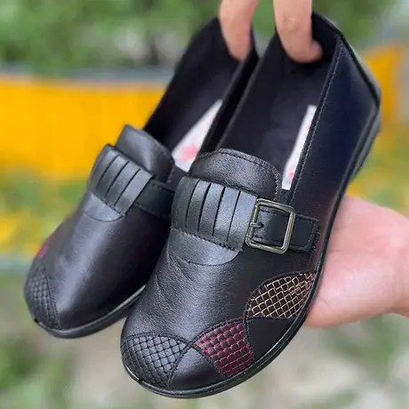 妈妈鞋春秋款软底舒适老北京布鞋女单鞋中老年奶奶鞋老人皮鞋防滑商品大图