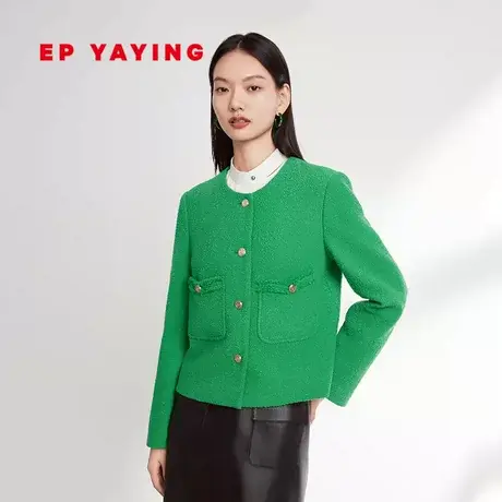 EP YAYING雅莹女装 气质小香风羊毛短款外套 2023秋冬新款1260A商品大图