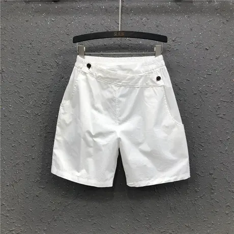 夏季薄款休闲五分裤女士潮新款港味松紧腰宽松显瘦韩版直筒裤短裤图片