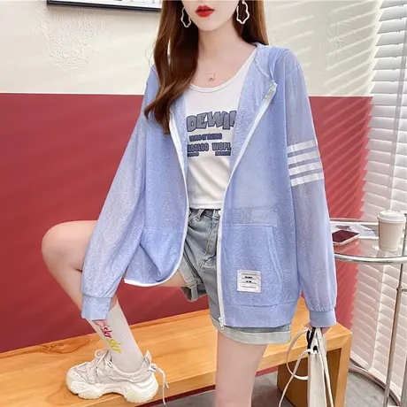 户外透气防晒衣女夏季韩版宽松大码百搭外穿运动冰丝防晒服外套潮商品大图