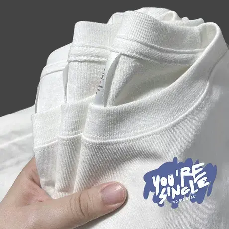 ins超火大码纯棉短袖t恤女宽松嘻哈胖mm街头风复古港味chic上衣夏图片