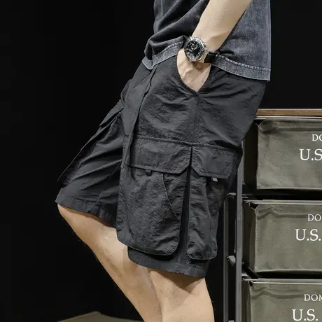 工装短裤男士五分裤夏季薄款潮牌5分休闲宽松大码速干裤子23新款商品大图