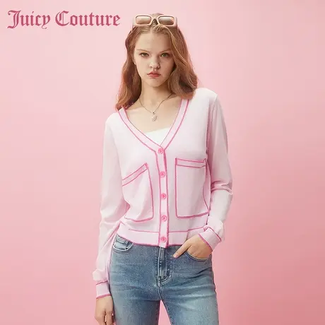 Juicy Couture橘滋2024新款春暖花开纽扣针织女式外套图片
