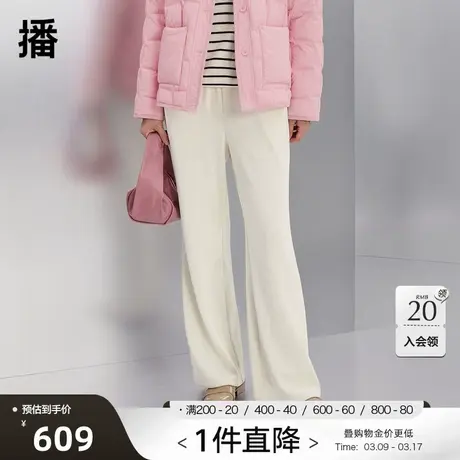 播商场同款春秋高腰显瘦宽松针织阔腿休闲裤糯米裤女BDQ3KD0429商品大图