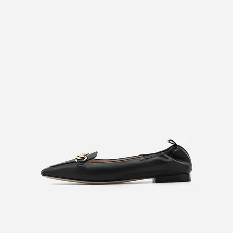 Nine West/玖熙2023年春夏新款单鞋女方头99马衔扣低跟单鞋平底鞋图片