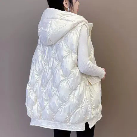 2023秋冬季新款亮面羽绒棉马甲女宽松韩版坎肩休闲背心马夹外套潮商品大图