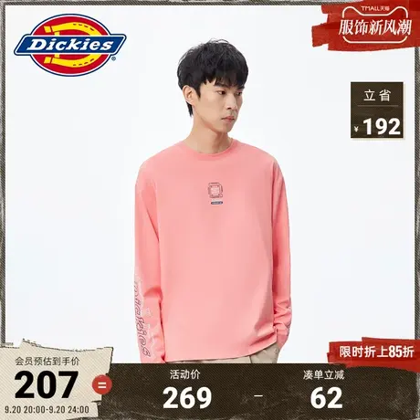 Dickies商场同款秋冬工装灵感汗布长袖T恤 宽松舒适运动上衣图片