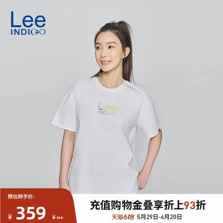 Lee商场同款25春夏新品舒适男友风Logo印花女短袖T恤LWT0092673RX图片