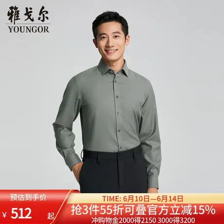 【商场同款】雅戈尔男士长袖衬衫春秋新款官方商务休闲长袖衬衫男商品大图