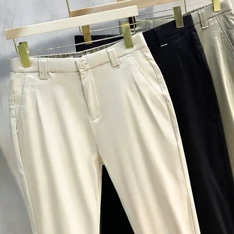 小西裤男九分裤韩版潮流百搭小脚宽松直筒裤子男士休闲裤夏季薄款商品大图