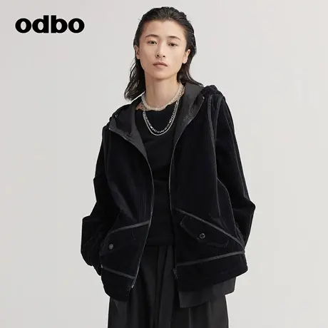 【商场同款】odbo/欧迪比欧时尚外套女秋冬季新款两面穿上衣图片