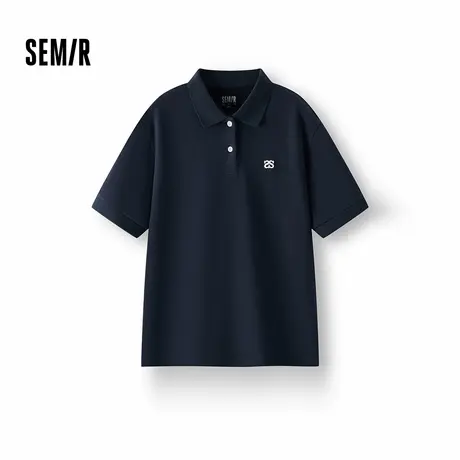 [商场同款]森马POLO衫女宽松潮流简约2025夏季新款刺绣套头衫百搭图片