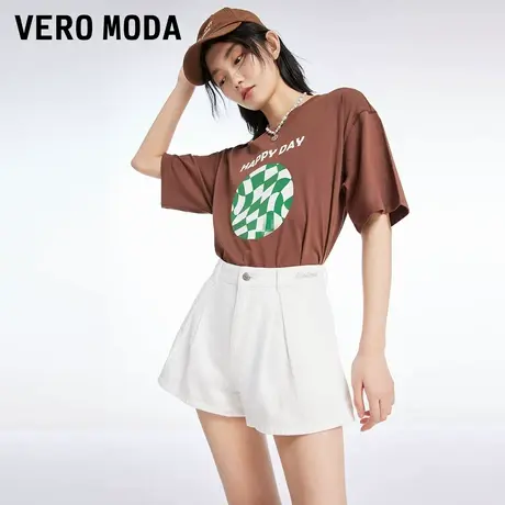 Vero Moda奥莱夏季清仓街拍潮流高腰百搭白色宽松牛仔短裤子女商品大图