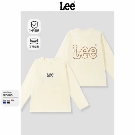 Lee童装女童长袖t恤薄款中大童秋季纯棉圆领套头衫儿童秋装打底衫商品大图