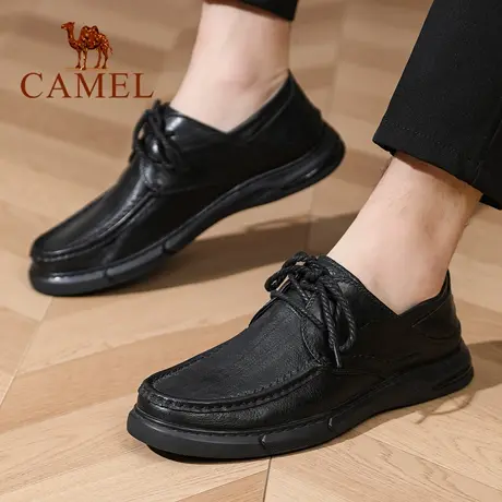Camel/骆驼男鞋2025秋季新款牛皮软底休闲鞋耐磨商务爸爸中年皮鞋商品大图