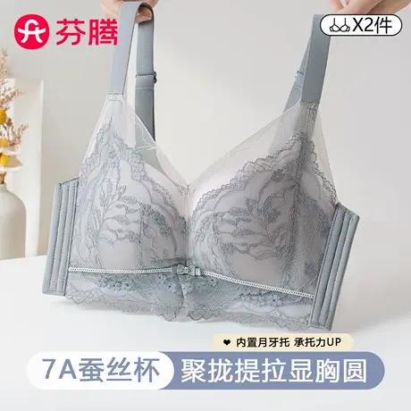 芬腾内衣女小胸提拉聚拢显大性感蕾丝调整型上托防下垂透气文胸罩商品大图