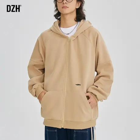 男生开衫连帽外套男春秋2023新款潮牌重磅宽松男士卫衣上衣服夹克商品大图