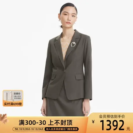 LANCY/朗姿秋季新款西装外套宽松通勤女装OL高级设计感西服图片
