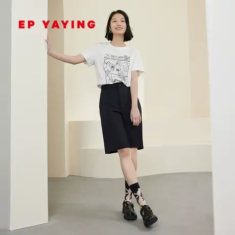 [新疆棉]EP雅莹女装 国潮印花短袖正肩T恤 商场同款5329A图片