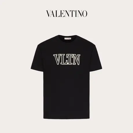 【季末优惠】华伦天奴VALENTINO男士 VLTN 刺绣棉质T恤商品大图