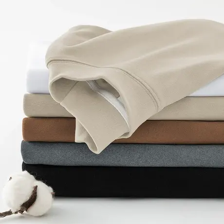 300g重磅双面德绒打底衫长袖t恤男秋冬保暖半高领内搭中领秋衣服商品大图