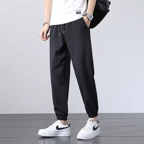 束脚冰丝裤子男夏季凉感薄款男款男裤宽松透气运动裤男士休闲长裤商品大图