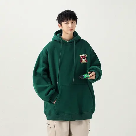 草莓熊卫衣男美式复古情侣连帽衫潮牌潮流青少年百搭宽松大码外套商品大图