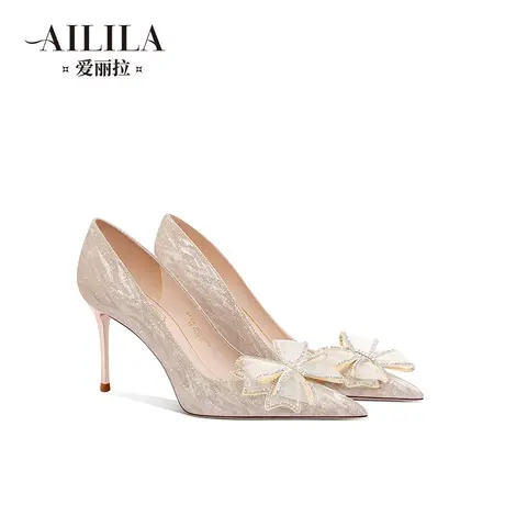 爱丽拉法式结婚鞋女2024新款春季禾秀主婚纱两穿新娘高跟鞋不累脚图片
